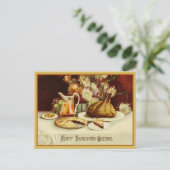 ヴィンテージトルコのディナー感謝祭の挨拶 シーズンポストカード (スタンド正面)