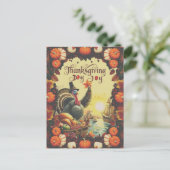 ヴィンテージトルコサンクスギビングデイジョイ シーズンポストカード (スタンド正面)