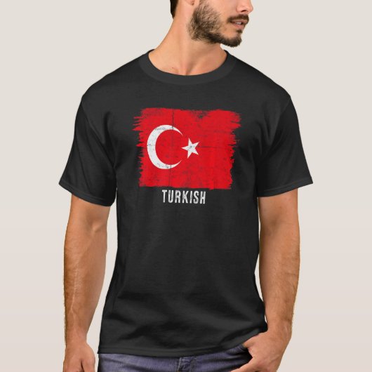 ヴィンテージトルコ国旗誇りを持ったトルコ&私のルーツ Tシャツ (正面)