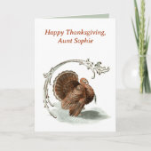 ヴィンテージトルコ幸せな感謝祭カード。 シーズンカード (正面)