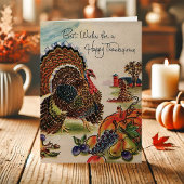 ヴィンテージトルコ幸せな感謝祭 シーズンカード