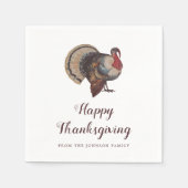 ヴィンテージトルコ幸せな感謝祭 スタンダードカクテルナプキン (正面)