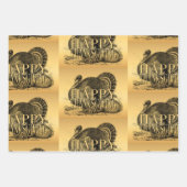 ヴィンテージトルコ幸せな感謝祭WP 3p ラッピングペーパーシート (正面3)