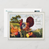 ヴィンテージトルコ感謝祭 シーズンポストカード (正面/裏面)