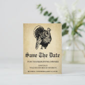 ヴィンテージトルコ日付を保存サンクスギビング ポストカード (スタンド正面)