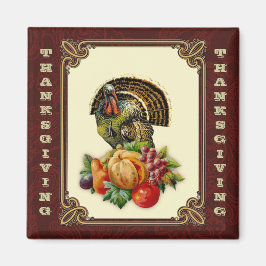 ヴィンテージトルコ&パンプキンサンクスギフト マグネット