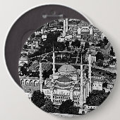 ヴィンテージトルコIstanbulブルーモスク概要1970 缶バッジ (正面&裏面)