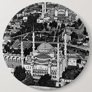 ヴィンテージトルコIstanbulブルーモスク概要1970 缶バッジ