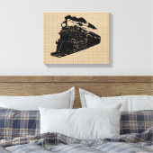 ヴィンテージトレインのキャンバス キャンバスプリント (インサイチュ (寝室))