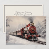 ヴィンテージトレインの冬の風景 クリスマス ホリデー (正面/裏面)