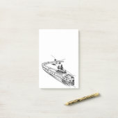 ヴィンテージトレインインマウンテンズイラストレーション ポストイット (デスク上)