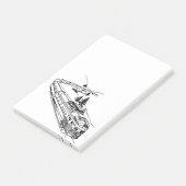 ヴィンテージトレインインマウンテンズイラストレーション ポストイット (アングル)