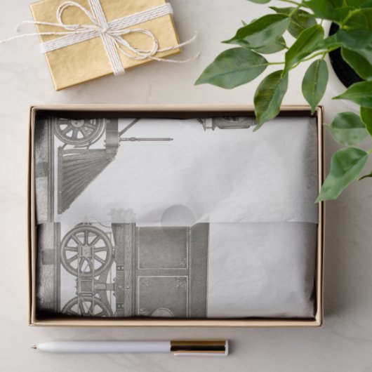 ヴィンテージトレインエンジンスチームエフエメラデクページ 薄葉紙 (ギフト)