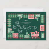 ヴィンテージトレインクリスマスツリー配信モノグラム シーズンカード (正面)