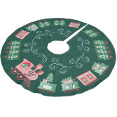 ヴィンテージトレインクリスマスツリー配信モノグラム ブラッシュドポリエステルツリースカート (アングル)