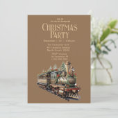 ヴィンテージトレインクリスマスホリデーパーティー 招待状 (スタンド正面)