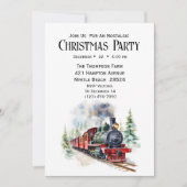ヴィンテージトレインクリスマスホリデーパーティー 招待状 (正面)