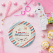 ヴィンテージトレインチャッガチョーレッドブルーボーイ誕生日Pa ペーパープレート (パーティー)