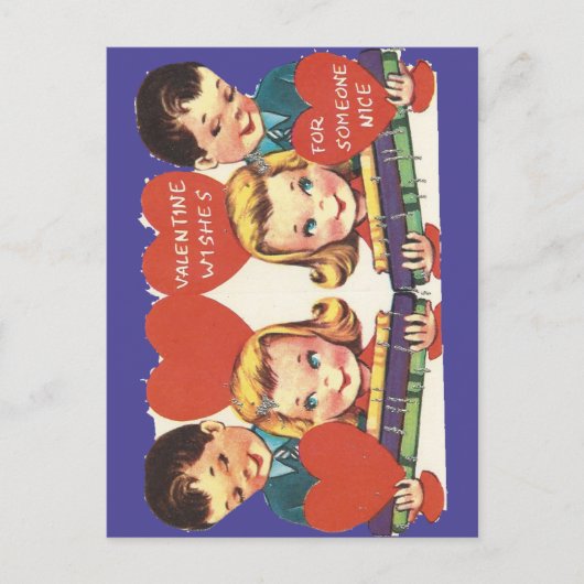 ヴィンテージトレインバレンタイン シーズンポストカード (正面)