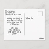 ヴィンテージトレインパーソナライズされたクリスマス ポストカード (裏面)