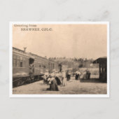 ヴィンテージトレインフォトグリーティングスショーニーColorado ポストカード (正面)