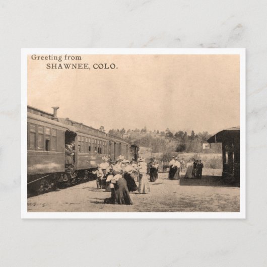 ヴィンテージトレインフォトグリーティングスショーニーColorado ポストカード (正面)