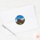 ヴィンテージトレインブリッジフォト誕生日 ラウンドシール (封筒)