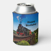 ヴィンテージトレインブリッジフォト誕生日 缶クーラー (缶裏面)