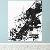 ヴィンテージトレインレックパリP&I キャンバスプリント (インサイチュ (ウッドフロア))