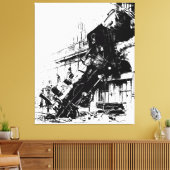 ヴィンテージトレインレックパリP&I キャンバスプリント (インサイチュ (リビング))