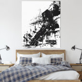 ヴィンテージトレインレックパリP&I キャンバスプリント (インサイチュ (寝室))