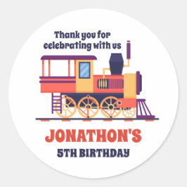 ヴィンテージトレイン子供の誕生日パーティーの好意 ラウンドシール