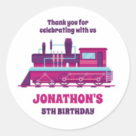 ヴィンテージトレイン子供の誕生日パーティーの好意 ラウンドシール