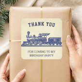 ヴィンテージトレイン子供の誕生日パーティー好意ステッカー スクエアシール