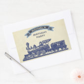 ヴィンテージトレイン子供の誕生日パーティー好意ステッカー 長方形シール (封筒)