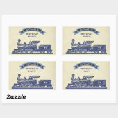 ヴィンテージトレイン子供の誕生日パーティー好意ステッカー 長方形シール (シート)