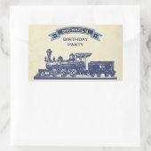 ヴィンテージトレイン子供の誕生日パーティー好意ステッカー 長方形シール (バッグ)