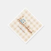 ヴィンテージトレイン1歳の誕生日 スタンダードカクテルナプキン (角)