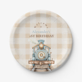 ヴィンテージトレイン1歳の誕生日 ペーパープレート