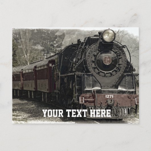 ヴィンテージトレイン(CustomText) ポストカード (正面)