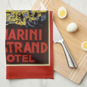 ヴィンテージトレビファウンテンマリニストランドホテルローマ キッチンタオル (四つ折り)