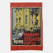 ヴィンテージトレビファウンテンマリニストランドホテルローマ キッチンタオル (縦)