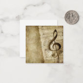 ヴィンテージトレブルクレフ、 音符記号 ノートカード (正面/裏面インサイチュ)