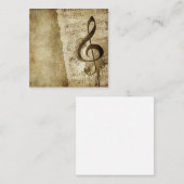 ヴィンテージトレブルクレフ、 音符記号 ノートカード (正面/裏面)