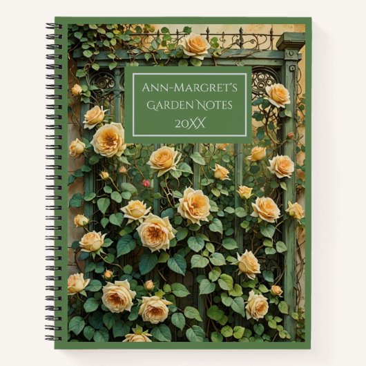 ヴィンテージトレリスアンドピーチランブルバラガーデン ノートブック (正面)
