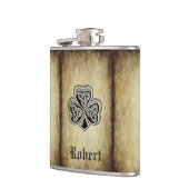 ヴィンテージトレンディーグランジアイリッシュシャムロックモノグラム フラスク (左)