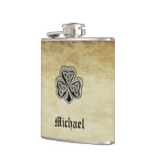 ヴィンテージトレンディーグランジアイリッシュシャムロックモノグラム フラスク (左)