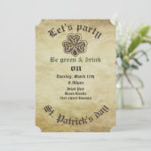 ヴィンテージトレンディーグランジアイリッシュシャームロック 招待状 (スタンド正面)