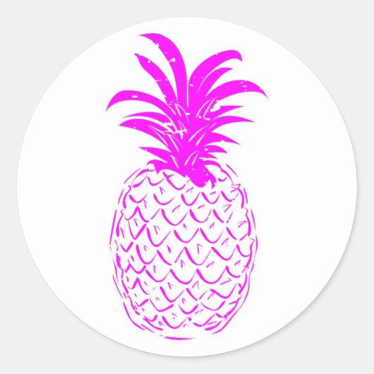 ヴィンテージトレンディートロピカルピンクパイナップル ラウンドシール (正面)