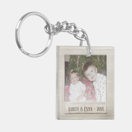 ヴィンテージトレンディーフォトフレーム（1枚の写真） キーホルダー (正面左)